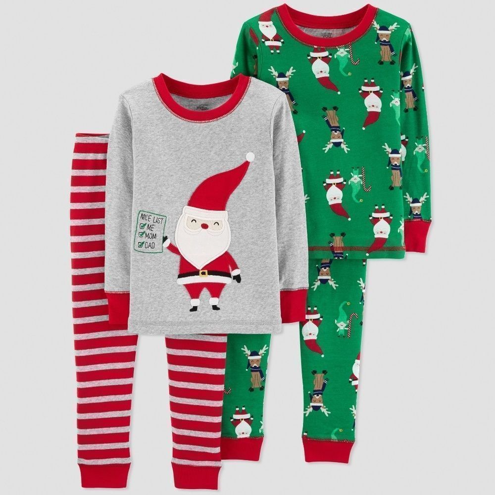 NWT Carter's Toddler Boys' 4pc Santa Pajama Set